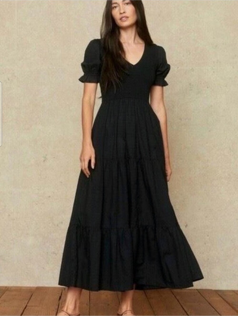 Christy Dawn Brooklyn dress in black, petite small cottagecore minimalist